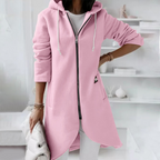 Miss | Hoodie Dames Extra Lang Rits Gebogen Zoom