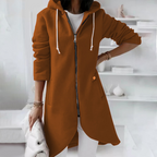 Miss | Hoodie Dames Extra Lang Rits Gebogen Zoom
