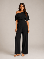 Jumpsuit Dames One-Shoulder Hoge Taille Wijde Pijpen