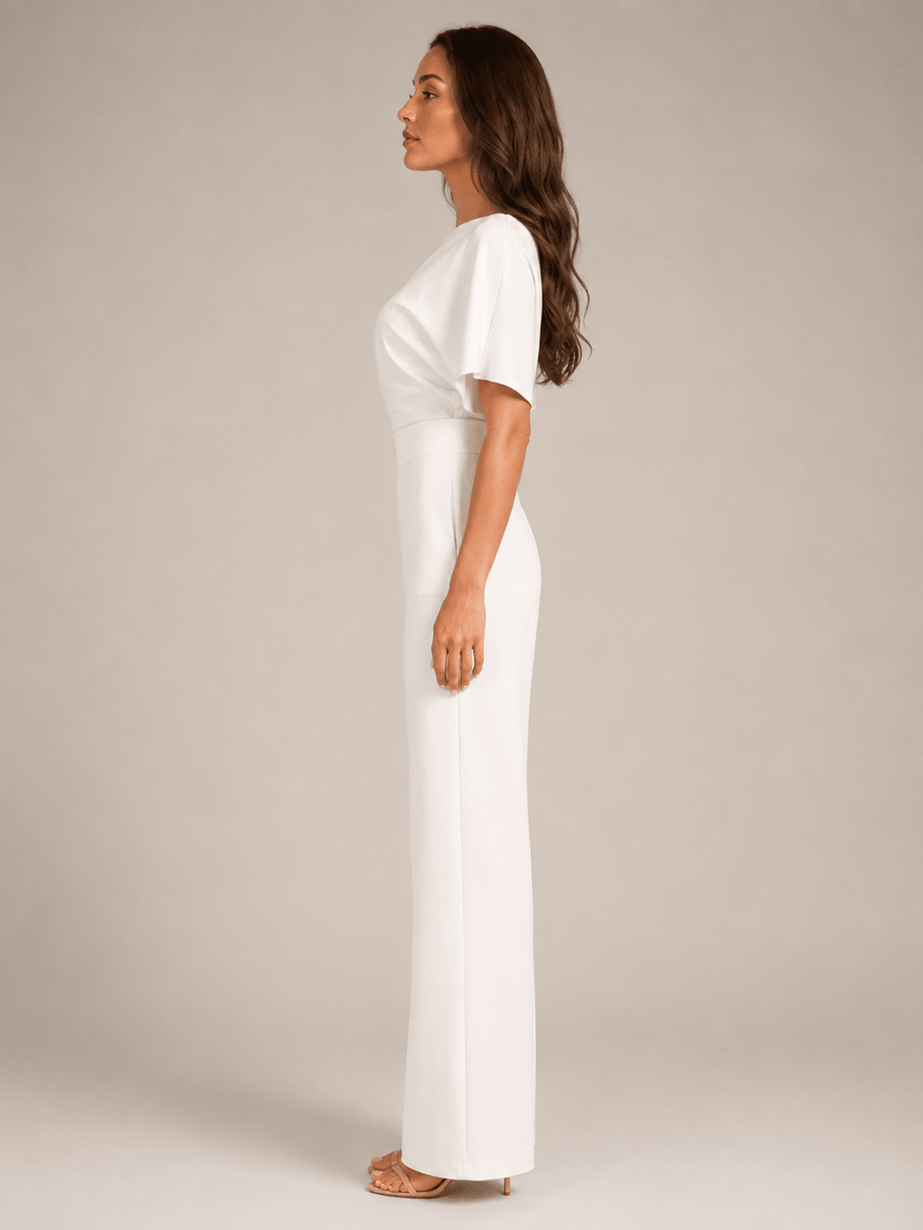 Jumpsuit Dames One-Shoulder Hoge Taille Wijde Pijpen