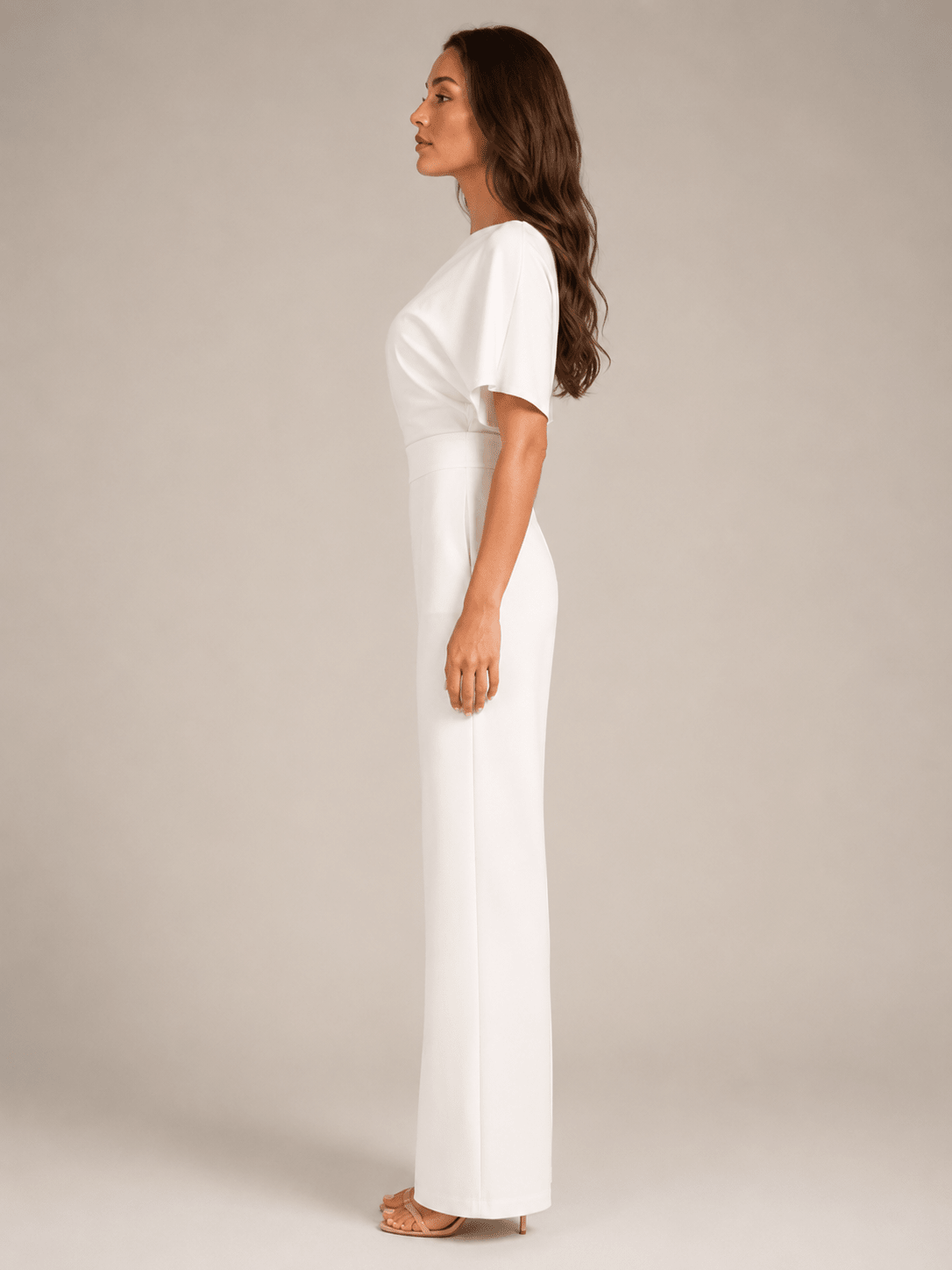 Jumpsuit Dames One-Shoulder Hoge Taille Wijde Pijpen