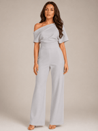 Jumpsuit Dames One-Shoulder Hoge Taille Wijde Pijpen
