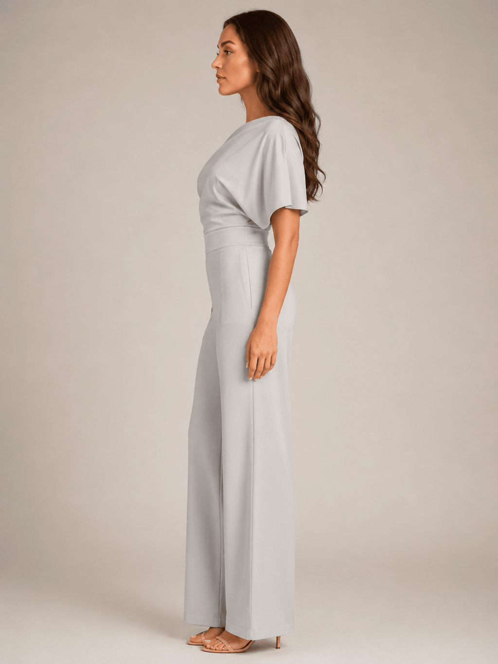 Jumpsuit Dames One-Shoulder Hoge Taille Wijde Pijpen