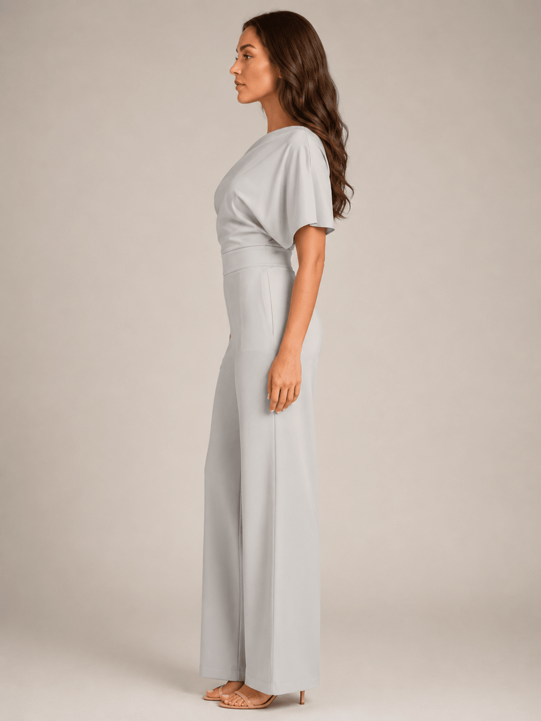 Jumpsuit Dames One-Shoulder Hoge Taille Wijde Pijpen