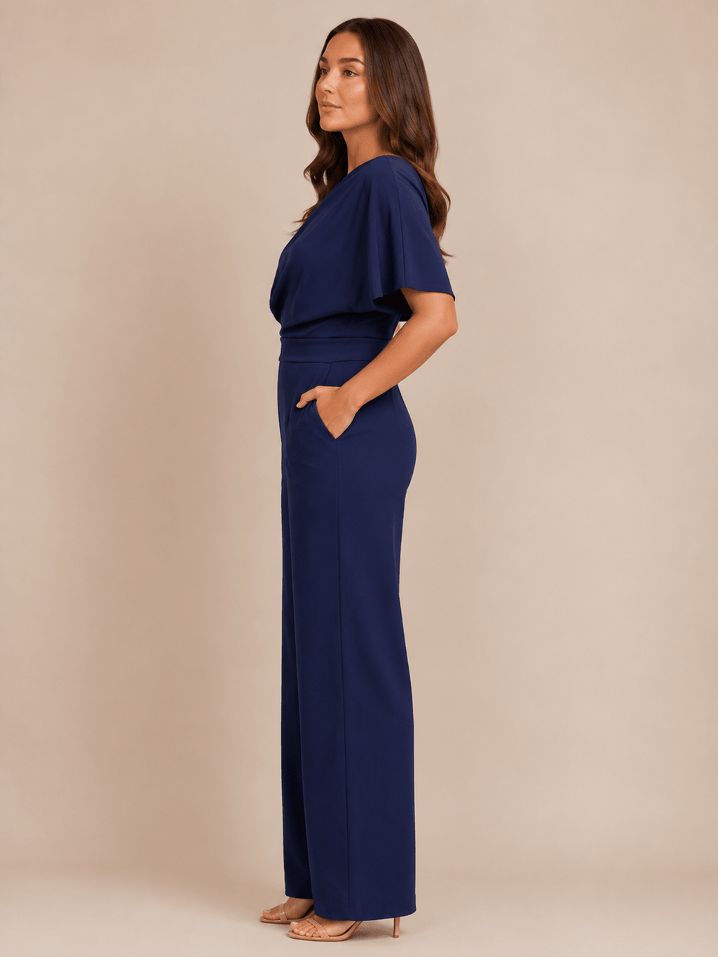 Jumpsuit Dames One-Shoulder Hoge Taille Wijde Pijpen