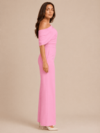Jumpsuit Dames One-Shoulder Hoge Taille Wijde Pijpen