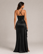 Jurk Dames Strapless Maxi Hoge Split