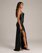 Jurk Dames Strapless Maxi Hoge Split