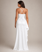 Jurk Dames Strapless Maxi Hoge Split