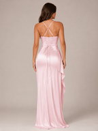 Jurk Dames Strapless Maxi Hoge Split