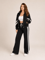 Sportkleding Dames Tweedelig Contrasterende Strepen Losvallend