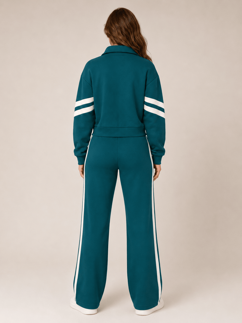 Sportkleding Dames Tweedelig Contrasterende Strepen Losvallend
