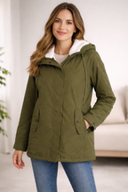 Trui Dames Gewatteerde Winterjas met Capuchon - Polyester