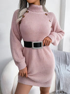 Miss | Jurk Dames Coltrui Mini Relaxed Fit - Grofgebreid