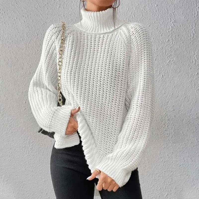 Miss | Trui Dames Coltrui Chunky Rib Longline Zijsplit