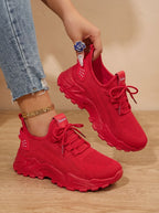 Miss | Sneakers Dames Chunky Zool Vetersluiting Mesh Bovenwerk