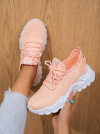 Miss | Sneakers Dames Chunky Zool Vetersluiting Mesh Bovenwerk