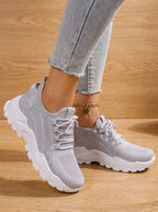 Miss | Sneakers Dames Chunky Zool Vetersluiting Mesh Bovenwerk