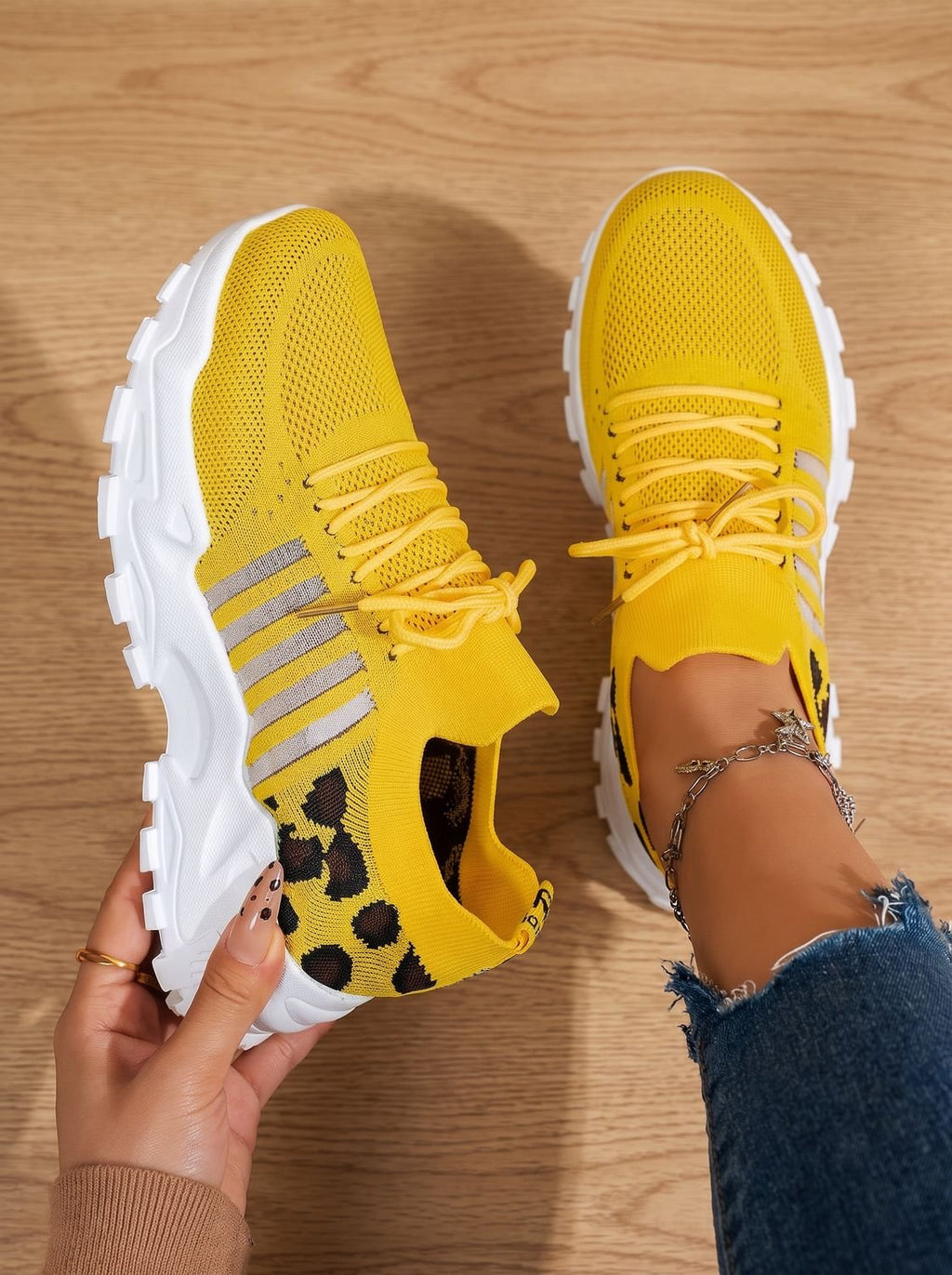 Miss | Sneakers Dames Chunky Zool Vetersluiting Mesh Bovenwerk