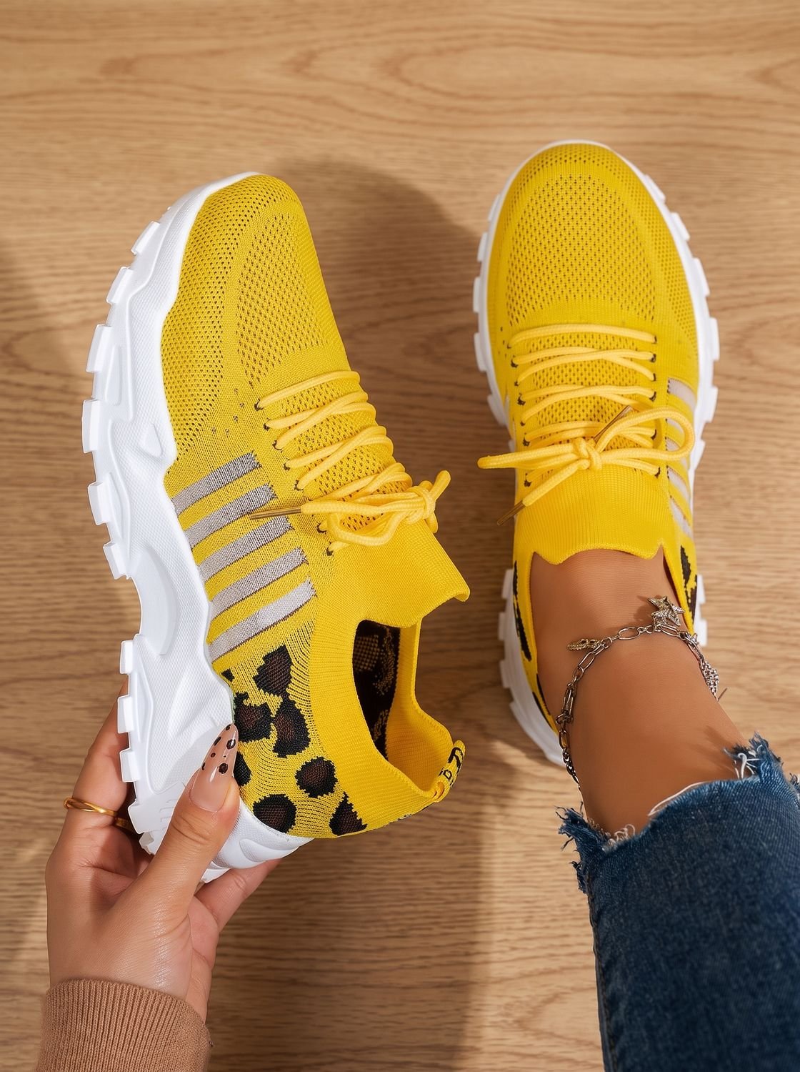 Miss | Sneakers Dames Chunky Zool Vetersluiting Mesh Bovenwerk