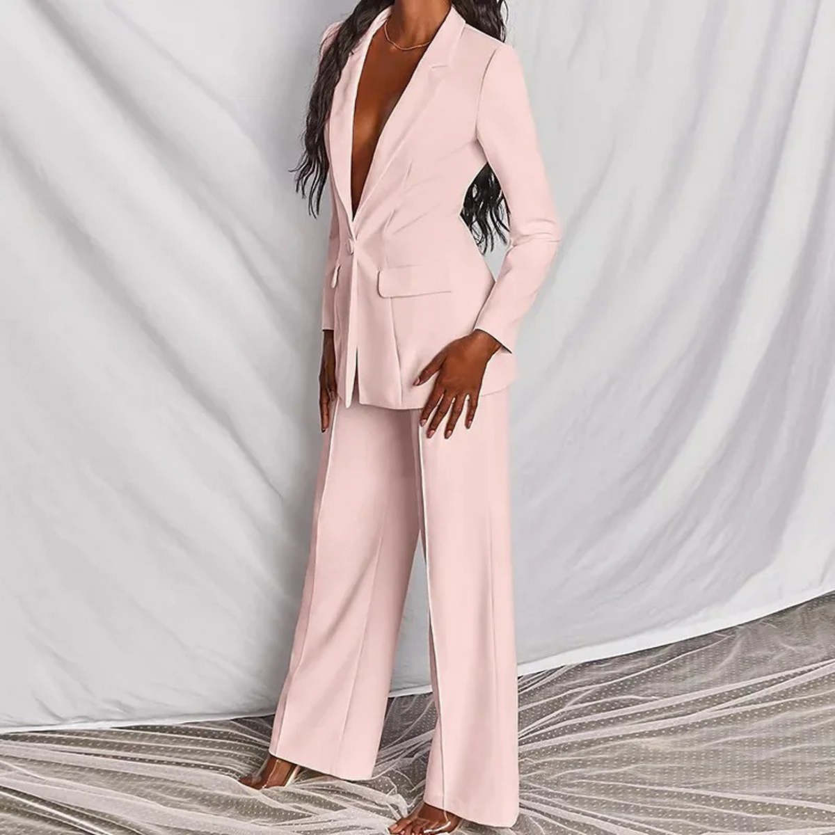 Miss | Tweedelige Set Dames Blazer + Broek Getailleerd – Co-ord Set