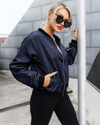 Bomberjack Dames Klassiek Slim Fit met Ribboorden