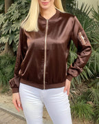 Bomberjack Dames Klassiek Slim Fit met Ribboorden