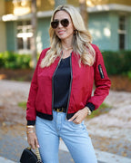 Bomberjack Dames Klassiek Slim Fit met Ribboorden