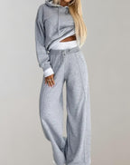 Miss | Joggingspak Dames Cropped Hoodie Wijde Broek
