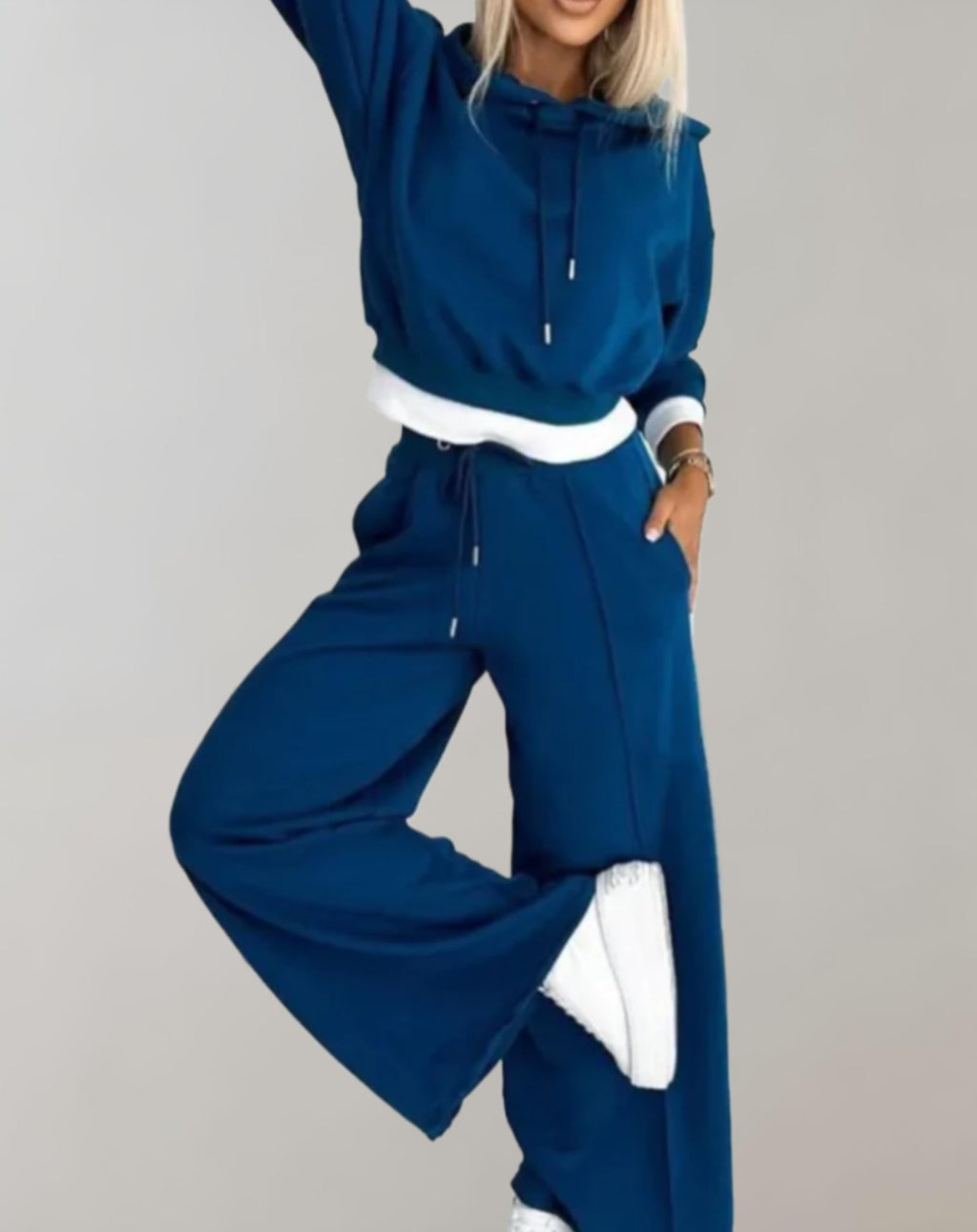 Miss | Joggingspak Dames Cropped Hoodie Wijde Broek