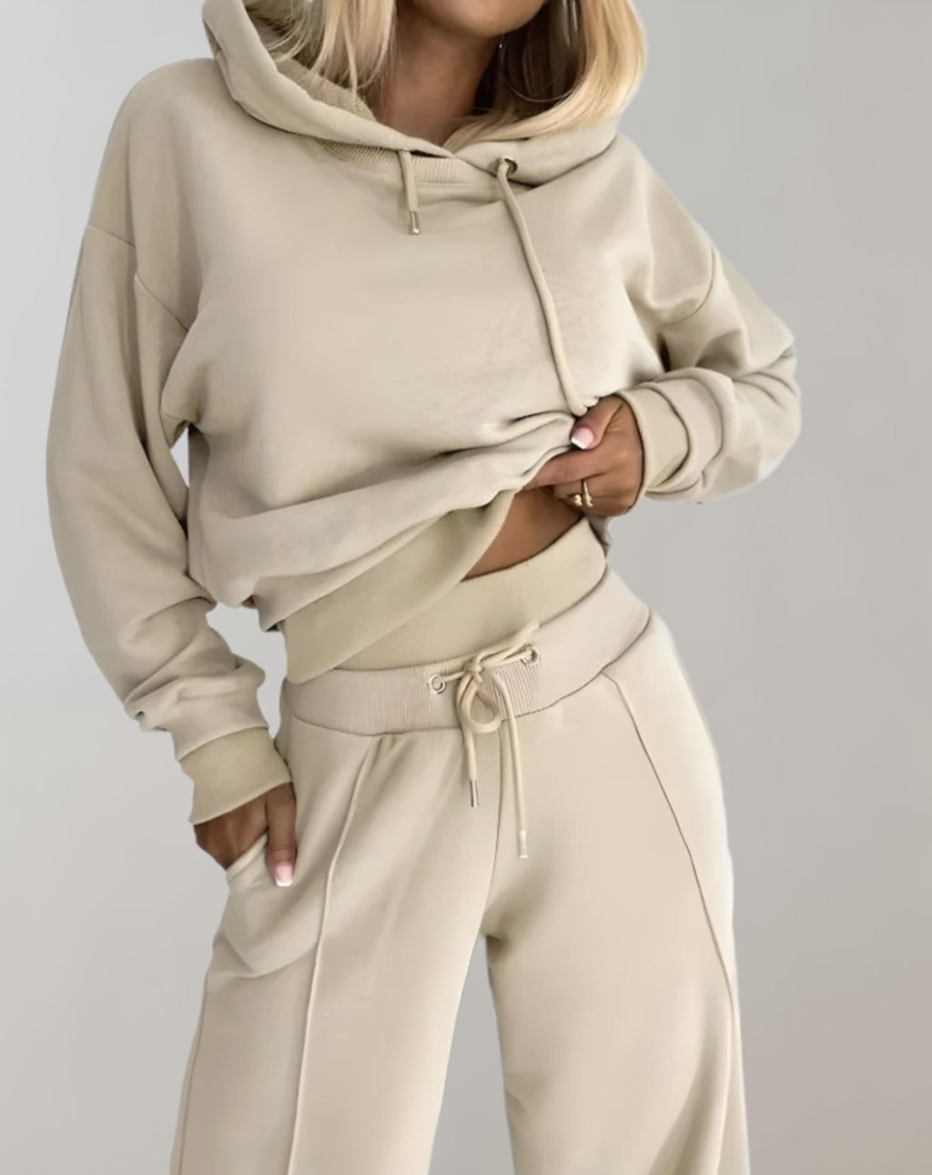 Miss | Joggingspak Dames Cropped Hoodie Wijde Broek