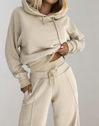 Miss | Joggingspak Dames Cropped Hoodie Wijde Broek