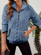 Miss | Trui Dames Halfzip Relaxed Heuplang - Fleece