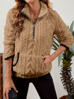 Miss | Trui Dames Halfzip Relaxed Heuplang - Fleece