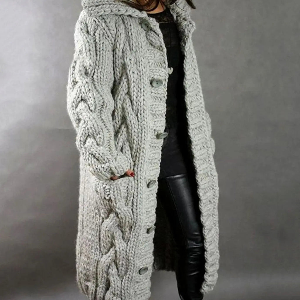 Miss | Vest Dames Oversized Capuchon Maxi - Kabelbreisel