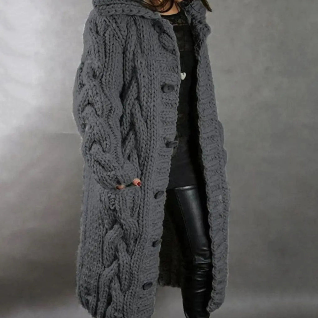 Miss | Vest Dames Oversized Capuchon Maxi - Kabelbreisel