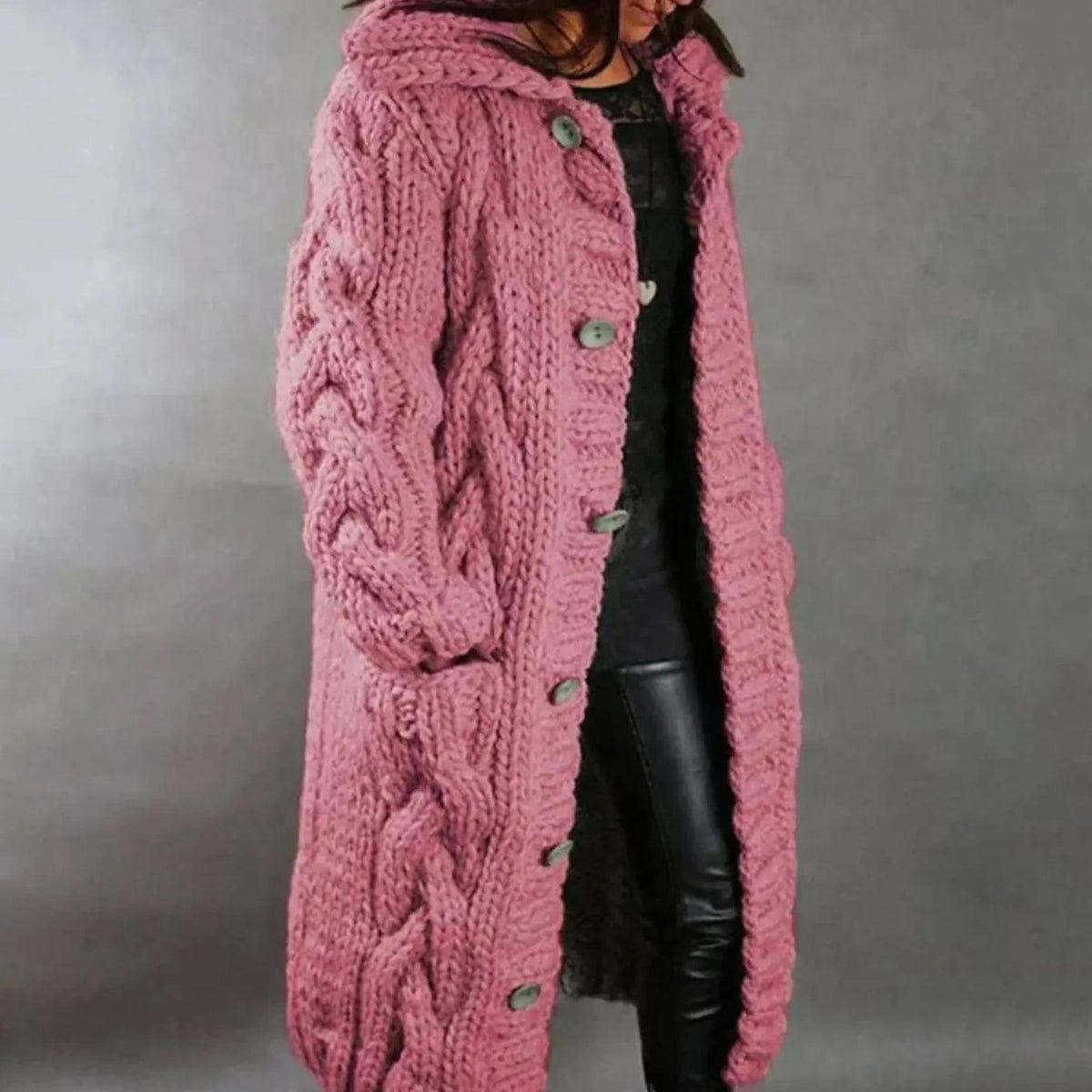 Miss | Vest Dames Oversized Capuchon Maxi - Kabelbreisel