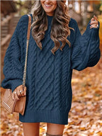 Miss | Jurk Dames Oversized Pofmouwen Mini - Kabelbreisel