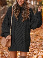 Miss | Jurk Dames Oversized Pofmouwen Mini - Kabelbreisel