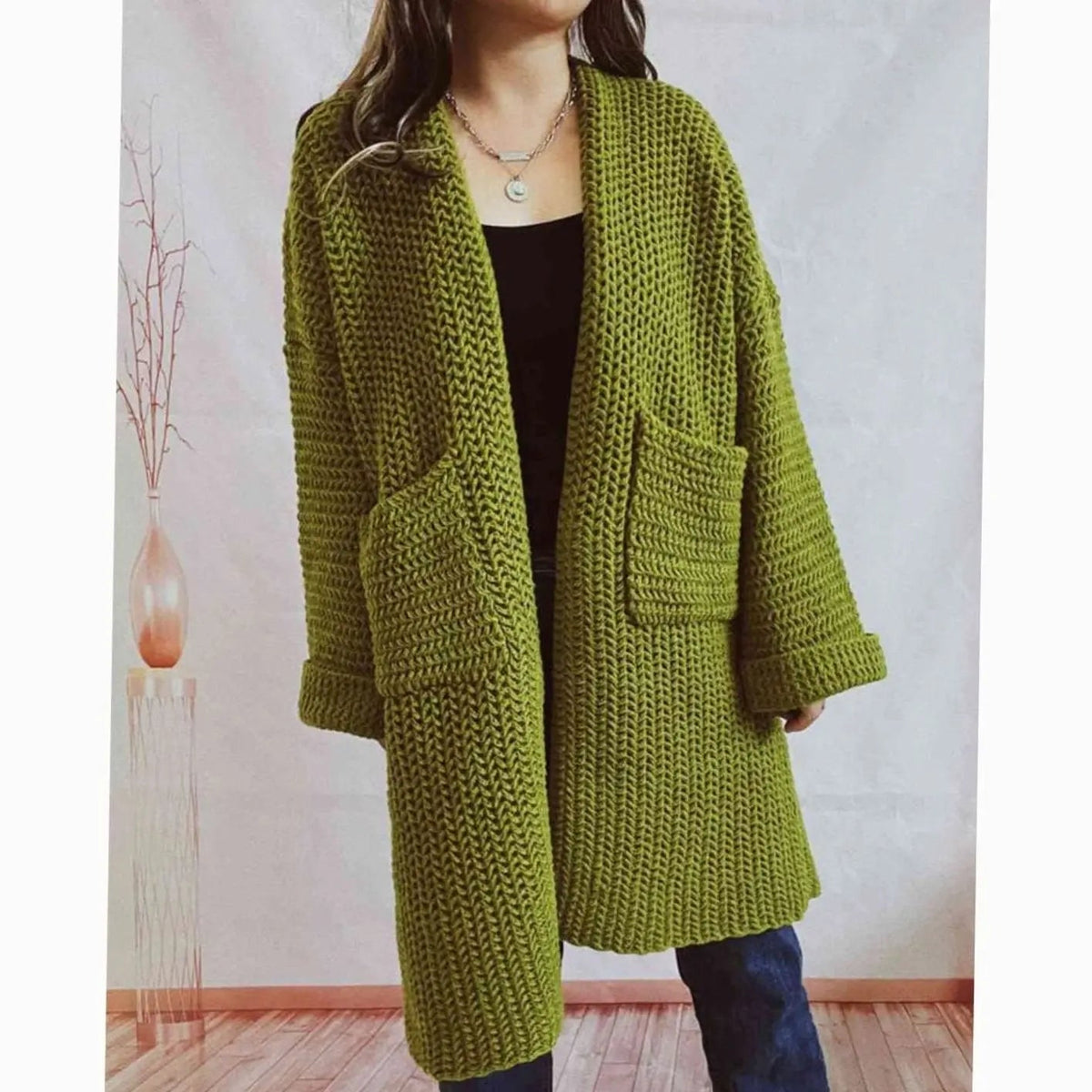 Miss | Vest Dames Oversized Grofgebreid met Zakken
