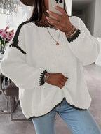 Miss | Trui Dames Oversized Boothals Contrastbies