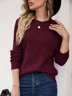 Miss | Trui Dames Oversized Ronde Hals Zijslits - Ribgebreid