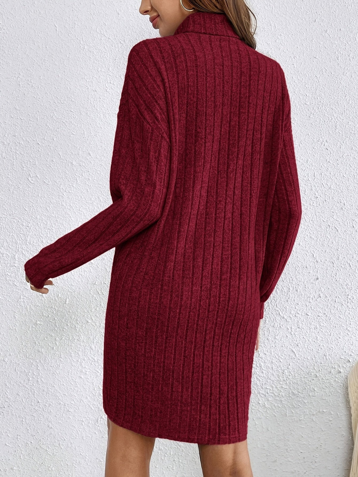 Miss | Jurk Dames Coltrui Bodycon Mini Lange Mouw