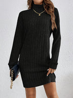 Miss | Jurk Dames Coltrui Bodycon Mini Lange Mouw