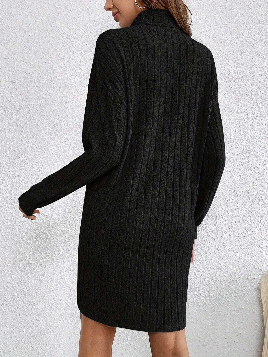 Miss | Jurk Dames Coltrui Bodycon Mini Lange Mouw