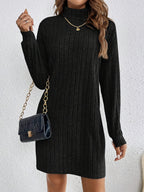 Miss | Jurk Dames Coltrui Bodycon Mini Lange Mouw