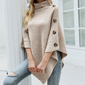 Miss | Trui Dames Coltrui Poncho Knoop Detail - Gebreid