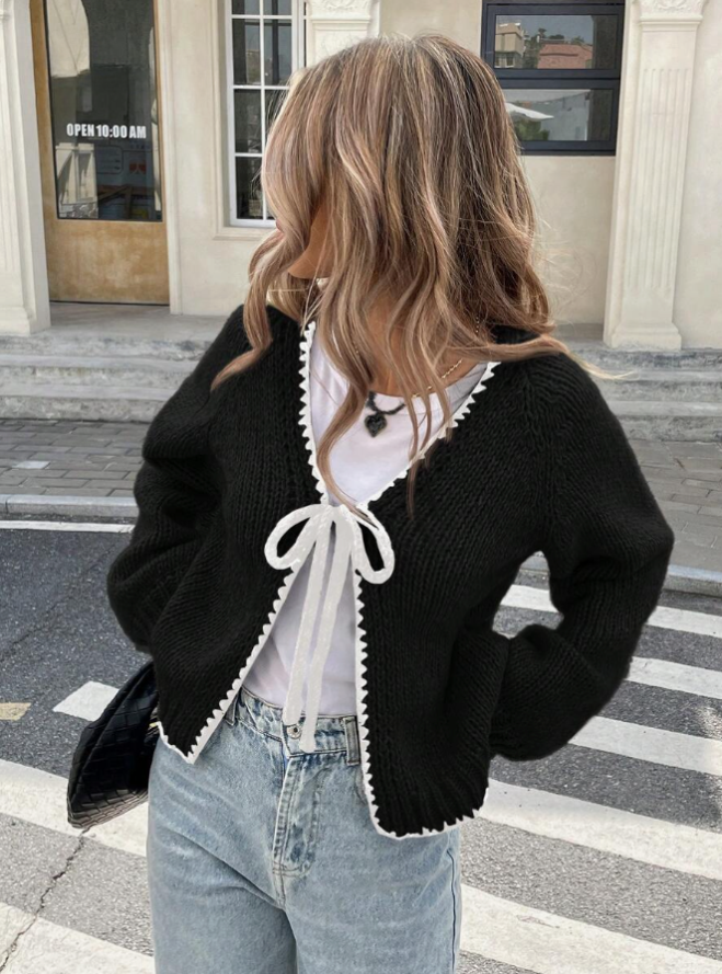Miss | Vest Dames Cropped Strikdetail Scallop Rand