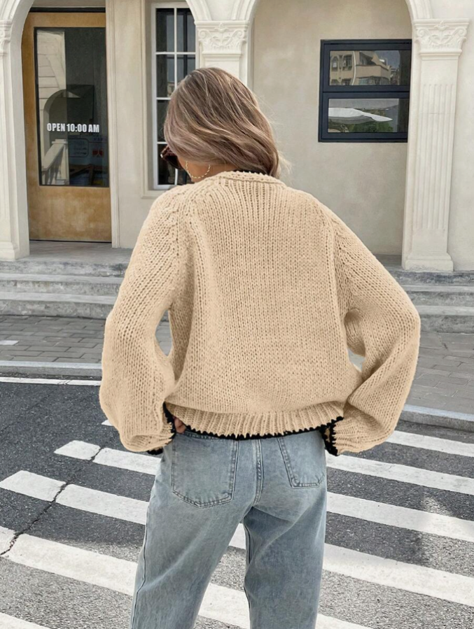 Miss | Vest Dames Cropped Strikdetail Scallop Rand