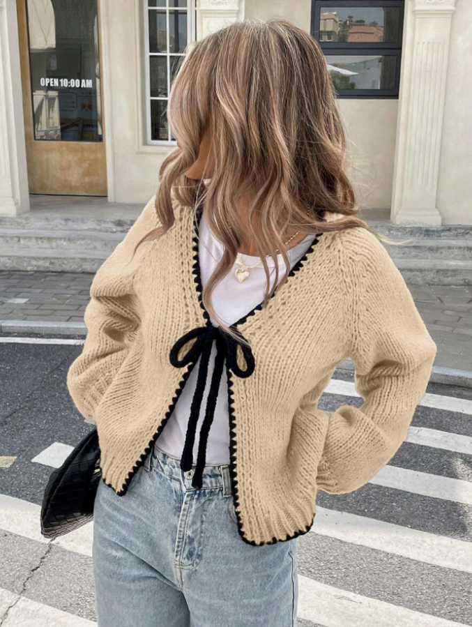 Miss | Vest Dames Cropped Strikdetail Scallop Rand